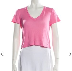 Alice + Olivia Pink V-Neck Crop Top